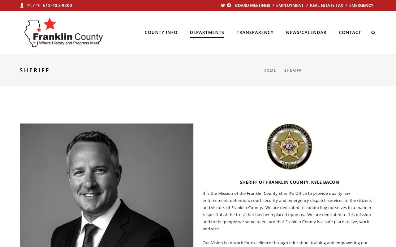 Franklin County Sheriff's Office inmate population and jail contact page