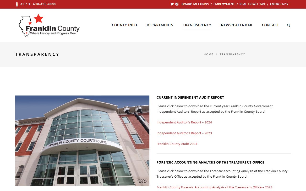 Franklin County inmate records FOIA request page