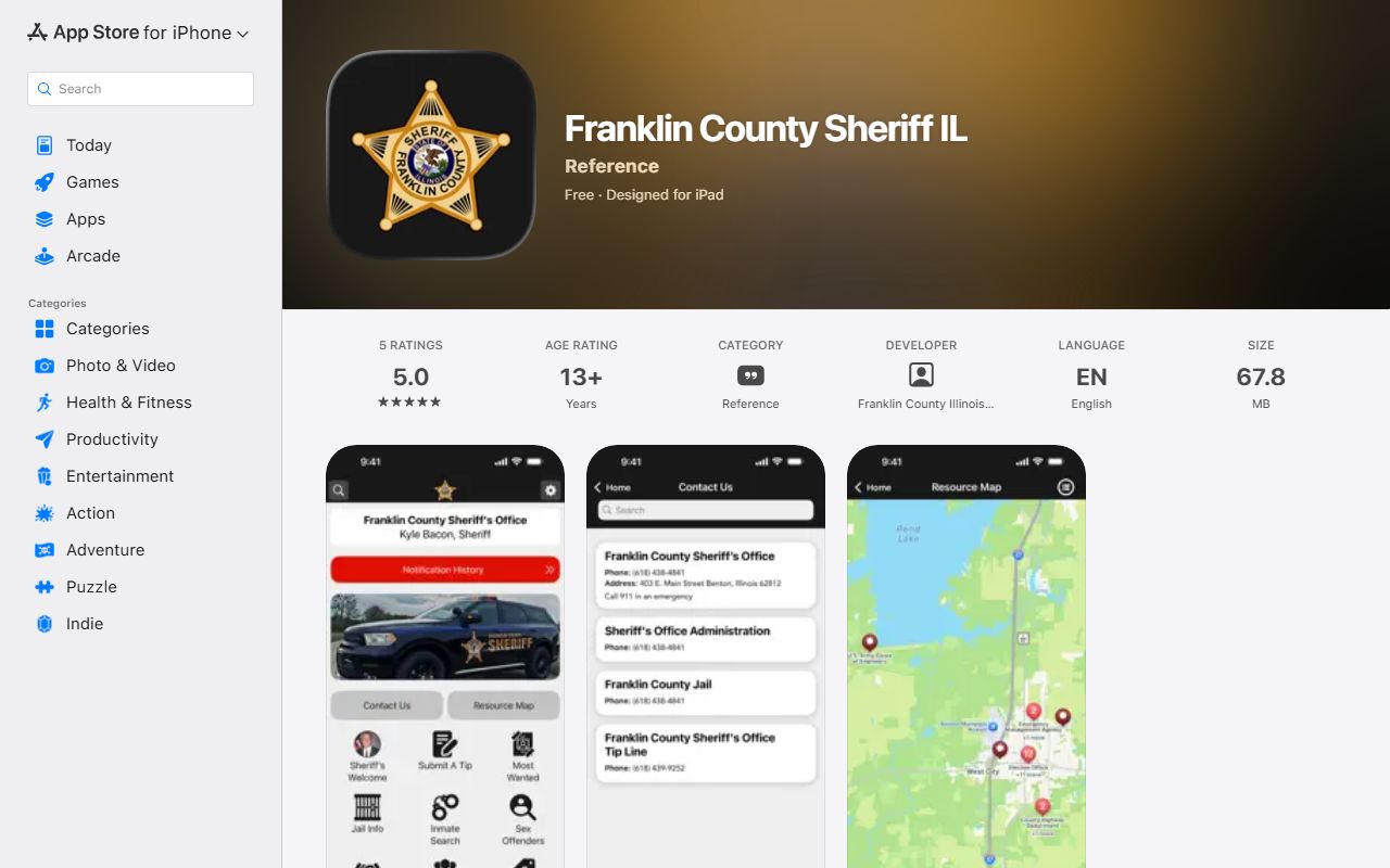 Franklin County booking photos sheriff app access channel