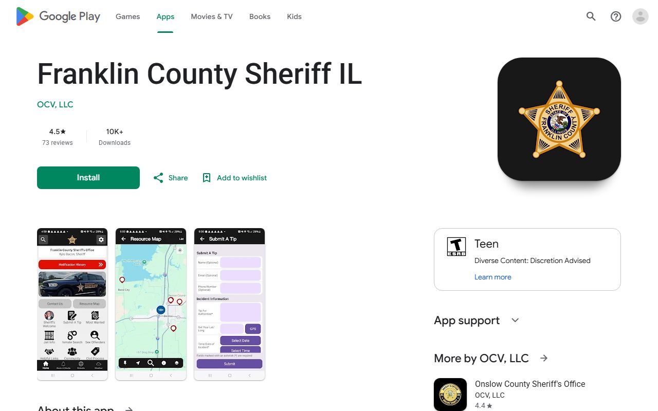 Franklin County Sheriff IL app inmate records access channel